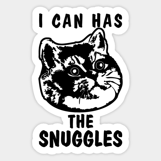 The Snuggles I Can Has? Sticker by Electrovista